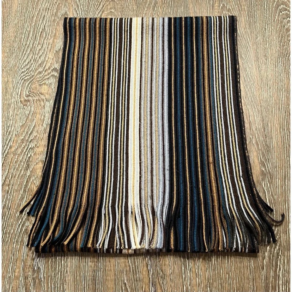 Vintage Y2K‎ V.Fraas  Blue Striped Scarf  Preppy Heritage
